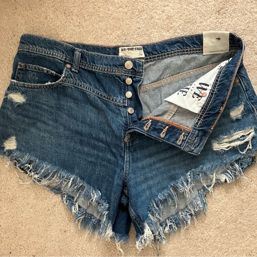 FREE PEOPLE We The Free Westwood High Low Mid-Rise Button Fly Short 32 NEW NWT - Picture 8 of 12